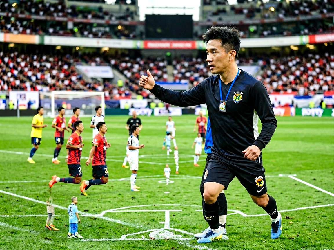 足球战术分析文章配图，教练场边指挥与球队阵型布局
